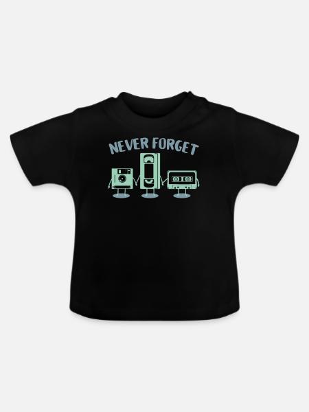 Diskette VHS-Band - Baby Bio-T-Shirt mit Rundhals - Schwarz