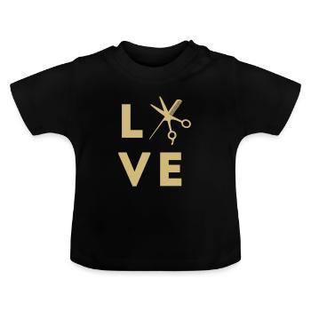 Friseur Frisör Friseurin Frisörin Friseuse - Baby Bio-T-Shirt mit Rundhals - Schwarz - Vorne