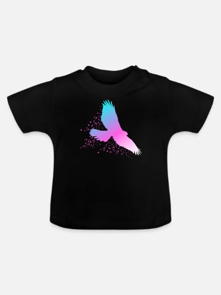 Buntes Falken Shirt & Geschenk - Økologisk T-shirt til baby, rund hals - sort