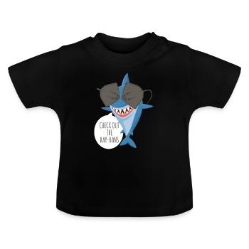 Karo heraus der Strahl verbietet Spaßentwurf. - Baby Bio-T-Shirt mit Rundhals - Schwarz - Vorne