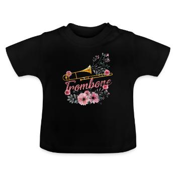 Posaune - Baby Bio-T-Shirt mit Rundhals - Schwarz - Vorne