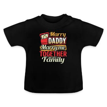 Proposition de mariage Marry Me Heitate me - T-shirt bio col rond Bébé - noir - Devant