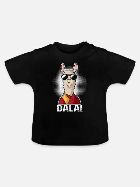 Dalai Lama - Baby Bio-T-Shirt mit Rundhals - Schwarz