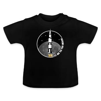 50 Jahre Mondlandung - Baby Bio-T-Shirt mit Rundhals - Schwarz - Vorne