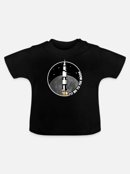 50 years moon landing - Baby Organic T-Shirt with Round Neck - black