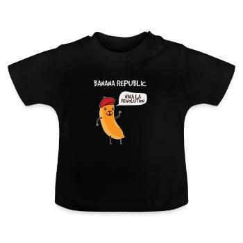 république bananière - T-shirt bio col rond Bébé - noir - Devant