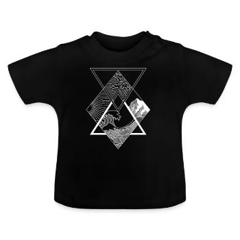 Les éléments - eau, terre, feu, air - T-shirt bio col rond Bébé - noir - Devant
