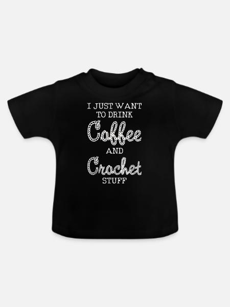 crochet - Baby Bio-T-Shirt mit Rundhals - Schwarz