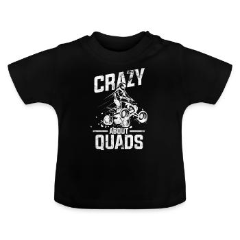 Quad quad quad - Baby biologisch T-shirt met ronde hals - zwart - Voor