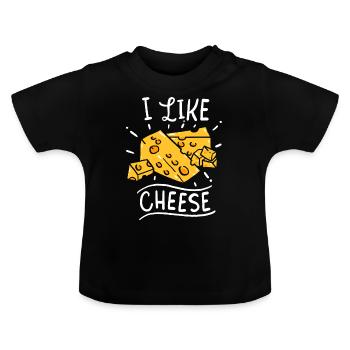 Käse Käse Käse Käse - Baby Bio-T-Shirt mit Rundhals - Schwarz - Vorne