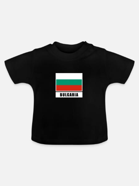 Bulgarien - Baby Bio-T-Shirt mit Rundhals - Schwarz