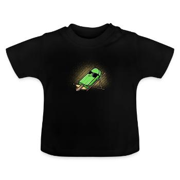 cadeau de bain de soleil popsicle - T-shirt bio col rond Bébé - noir - Devant