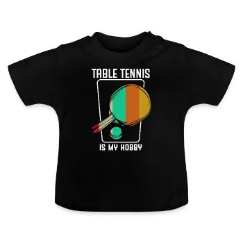 tennis de table - T-shirt bio col rond Bébé - noir - Devant