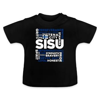 Finland - Baby Organic T-Shirt with Round Neck - black - Front
