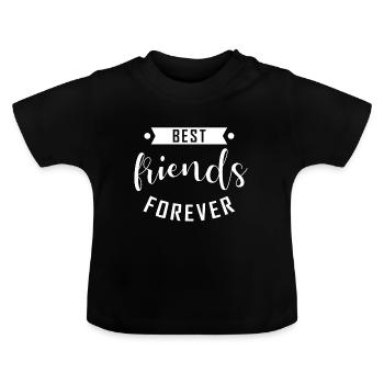 amitié - T-shirt bio col rond Bébé - noir - Devant
