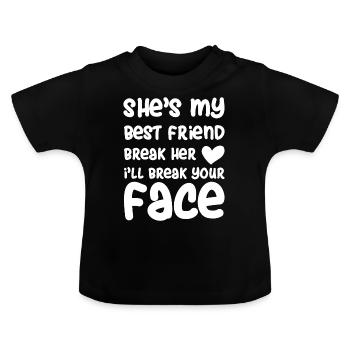 amitié - T-shirt bio col rond Bébé - noir - Devant