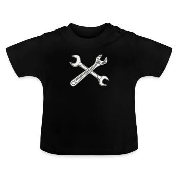 Mechaniker - Baby Bio-T-Shirt mit Rundhals - Schwarz - Vorne