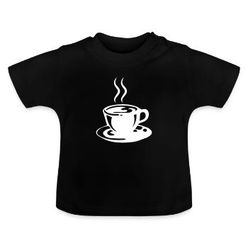 Kaffee - Baby Bio-T-Shirt mit Rundhals - Schwarz - Vorne