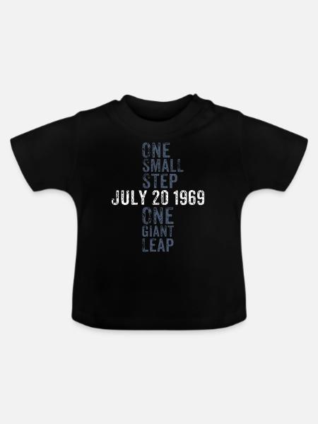 Mondlandung - Baby Bio-T-Shirt mit Rundhals - Schwarz