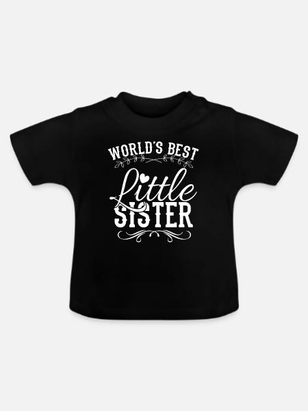 Schwester - Baby Bio-T-Shirt mit Rundhals - Schwarz