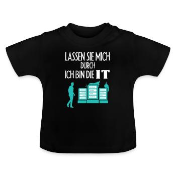 Programming computer scientist computer - Baby Organic T-Shirt with Round Neck - black - Front