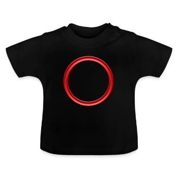 Anneau rouge - T-shirt bio col rond Bébé - noir - Devant