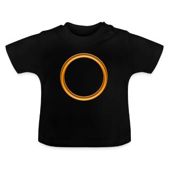 Ring orange - Baby Organic T-Shirt with Round Neck - black - Front