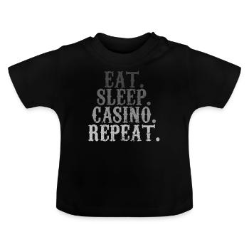 Casino-Glücksspiel - Baby Bio-T-Shirt mit Rundhals - Schwarz - Vorne