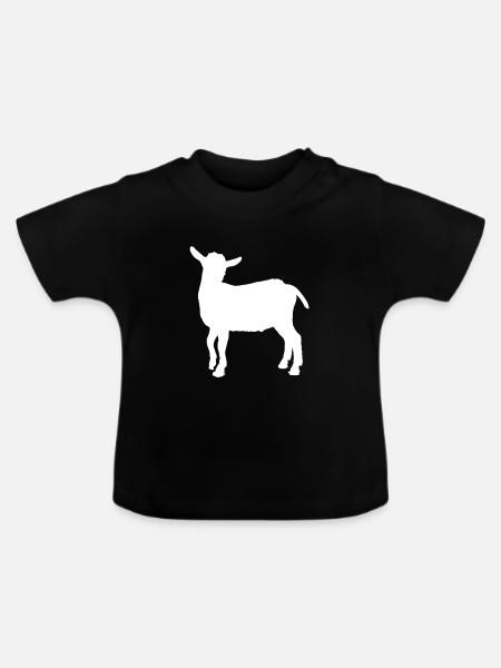 Ziege - Baby Bio-T-Shirt mit Rundhals - Schwarz