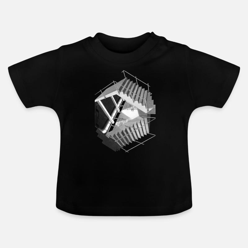 Oeuvre d'architecture - Les hauts et les bas éternels - T-shirt bio col rond Bébé - noir
