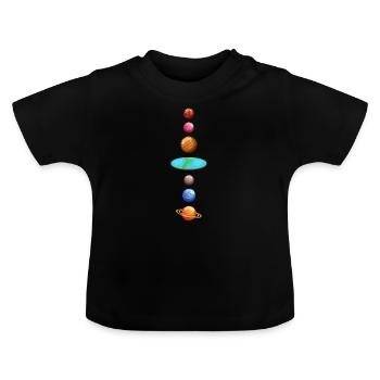 Planète Univers - T-shirt bio col rond Bébé - noir - Devant