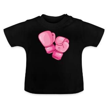 Boxe Combat de poing rose boxe punch cadeau - T-shirt bio col rond Bébé - noir - Devant