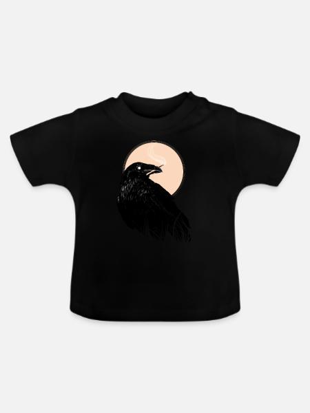 Corbeau, initiateur de mondes - T-shirt bio col rond Bébé - noir