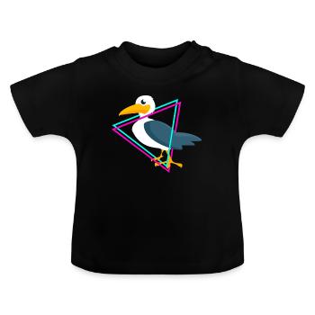 seagulls - Baby Organic T-Shirt with Round Neck - black - Front