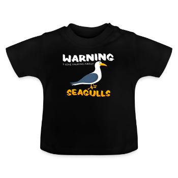 Möwen - Baby Bio-T-Shirt mit Rundhals - Schwarz - Vorne