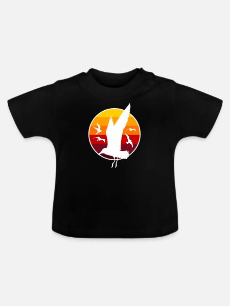 Möwen - Baby Bio-T-Shirt mit Rundhals - Schwarz