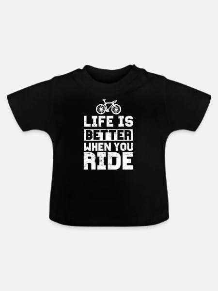 Radfahren Radfahren - Baby Bio-T-Shirt mit Rundhals - Schwarz