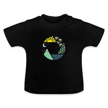 aperture elements weather gift - Baby Organic T-Shirt with Round Neck - black - Front