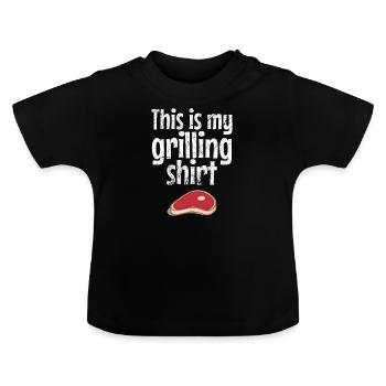Ma chemise de barbecue - barbecue, barbecue, barbecue, barbecue - T-shirt bio col rond Bébé - noir - Devant