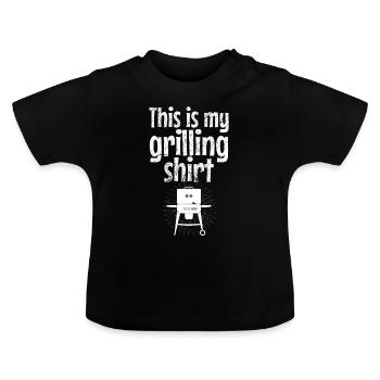 Ma chemise de barbecue - barbecue, barbecue, barbecue, barbecue - T-shirt bio col rond Bébé - noir - Devant