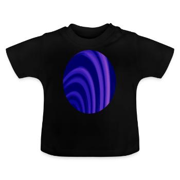 Anneaux fractaux ovales - T-shirt bio col rond Bébé - noir - Devant