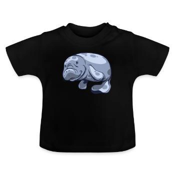 Manatee manatees - Baby Organic T-Shirt with Round Neck - black - Front