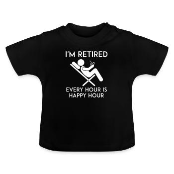 Je suis à la retraite - retraité, retraité, rente, fermeture - T-shirt bio col rond Bébé - noir - Devant