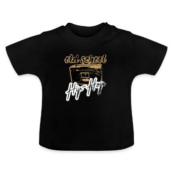 radio hip hop old school - T-shirt bio col rond Bébé - noir - Devant