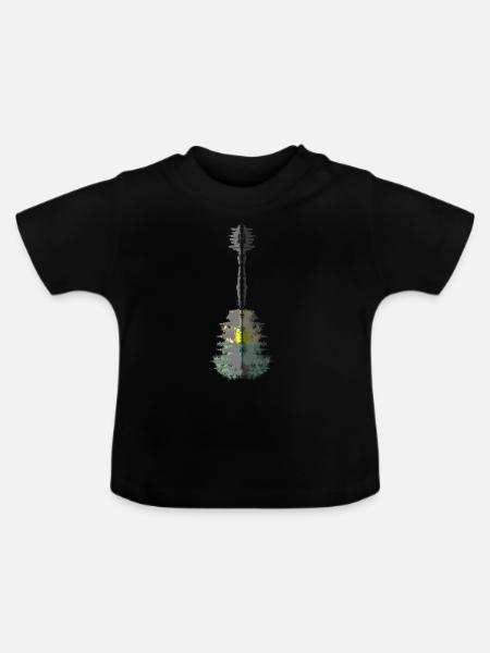Guitarre Wald - Baby Bio-T-Shirt mit Rundhals - Schwarz