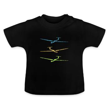 Gliding thermic glider - Baby Organic T-Shirt with Round Neck - black - Front