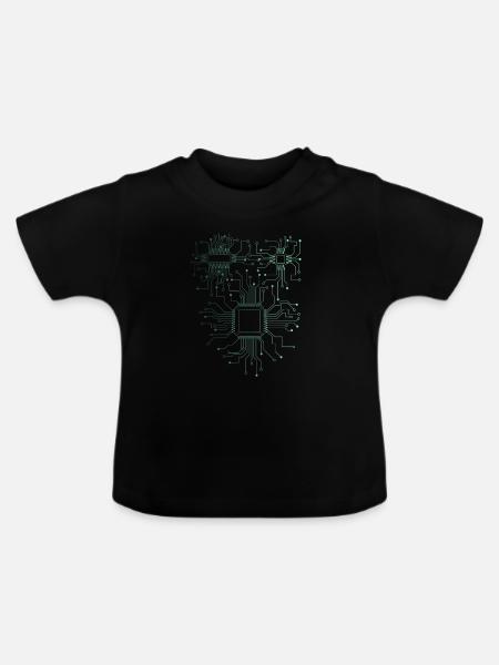 Informatiker Admin Hardware CPU - Baby Bio-T-Shirt mit Rundhals - Schwarz