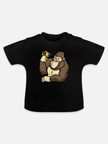 Stylist Gorilla - Baby Bio-T-Shirt mit Rundhals - Schwarz