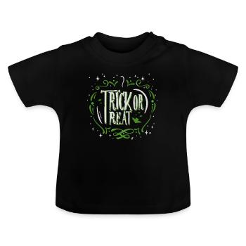 Halloween trick or treat - Baby Organic T-Shirt with Round Neck - black - Front