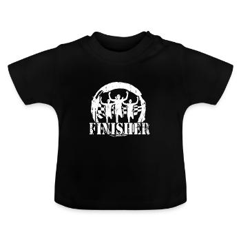 Jogger - Finisher - Baby Organic T-Shirt with Round Neck - black - Front